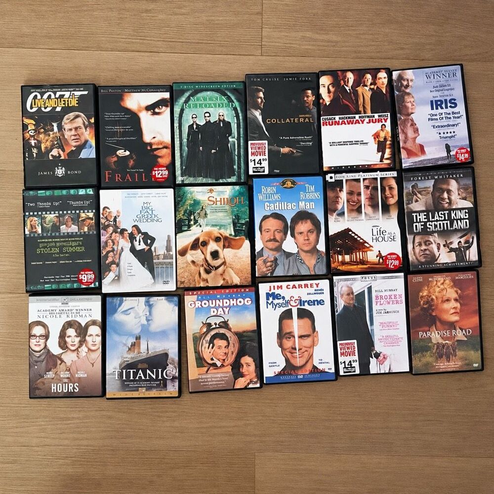 18 Movie DVD Lot Drama Comedy Classics Collateral Titanic Groundhog Day
